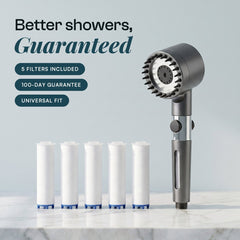 CONNECT filtered shower head with 5 replacement filters
